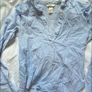 blue and white striped h&m top- 4